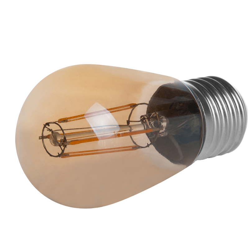 Gold Tint S14 E26/E27 Base 4W LED Vintage Antique Filament Light Bulb, 40W Equivalent, 4-Pack, AC100-130V or 220-240V